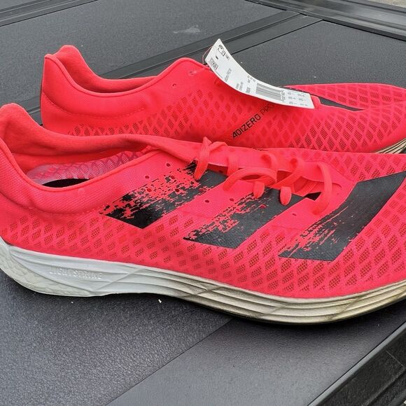 NEW adidas Mens Adizero Pro Running Shoes Signal Pink Core Black Size  11 FW9240 main image 5